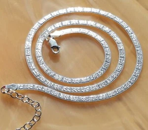 Halskette Silber 925 Schlangenkette flach m.Muster 42-45 cm Sterlingsilber kc85 - Bild 1 von 4