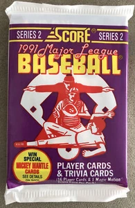 1991 Score “Series 2” Pack: TWO Padres Showing: Andy Benes Rich Rodriguez Rookie - Picture 1 of 2