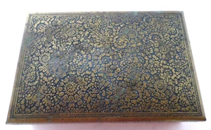 Antique Kinco Brass Trinket Cigar Engraved Box Made in England Lined w Wood - Picture 1 of 8