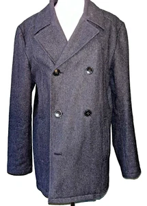 Kenneth Cole Reaction Wool Blend Men's Dark Gray Peacoat Coat Jacket Size Medium - Picture 1 of 7