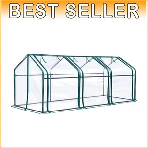 Mini Portable Greenhouse: Waterproof, UV-Resistant Cloche, 95" x 36" Easy Access - Picture 1 of 11