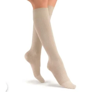 Jobst SoSoft Compression Brocade Knee High Socks | Womens L, Sand 8-15 mmHg - Picture 1 of 3