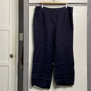 Eileen Fisher full length Pants Size 1X Black 100% Linen Minimalist (flawed hem) - Picture 1 of 7