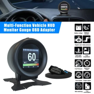 X60 Car OBD Meter OBD2 HUD Digital Water Temp Gauge Voltage Speed Display Meter - Foto 1 di 19