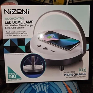 NiZoni LED Dome Lamp Wireless Phone Charger HD Audio Speaker Touch Control - Bild 1 von 5