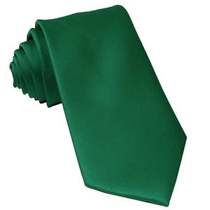 New Polyester Men's Neck Tie only solid formal wedding prom party emerald green - Picture 1 of 2