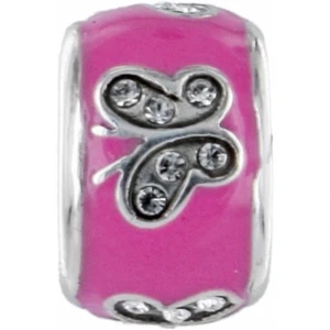 Neu Brighton ABC rosa SCHMETTERLING Stopper Charm Perlen Kristalle AUSVERKAUFT - Bild 1 von 1