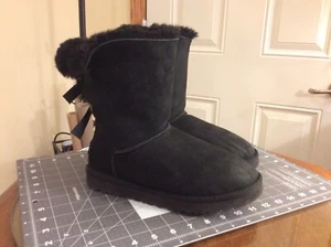UGG Bailey Bow II Boot Black Womens Size 7M - Picture 1 of 11