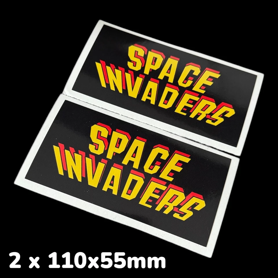 Space Invaders  X2 Classic 1980's Logo Vinyl Sticker Decal Arcade Gaming Machine - Image 1 of 1
