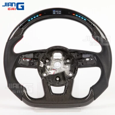 Real Carbon Fiber LED Steering Wheel Fit Audi S3 S4 S5 RS3 RS4 RS5 RS6 2017-2020 - Image 1 of 4