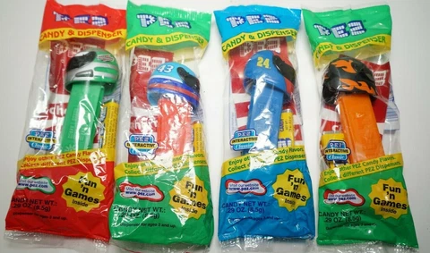 NASCAR Lot of 4 PEZ Candy Dispensers #24 #43 Race Helmets Collectibles Cover