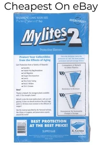 Mylites2 Comic Book Bags – Current Size 7" x 10½" + 1½" Flap – 50 Pack - Imagen 1 de 1