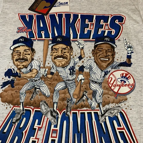 VTG 1993 NEW YORK YANKEES Shirt DON MATTINGLY WADE BOGGS Adult L Salem NWT MLB Cover