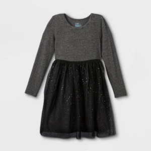Cat & Jack Adaptive Abdominal Access Long Sleeve Cozy Tulle Dress-Girl's Size 18 - Picture 1 of 4