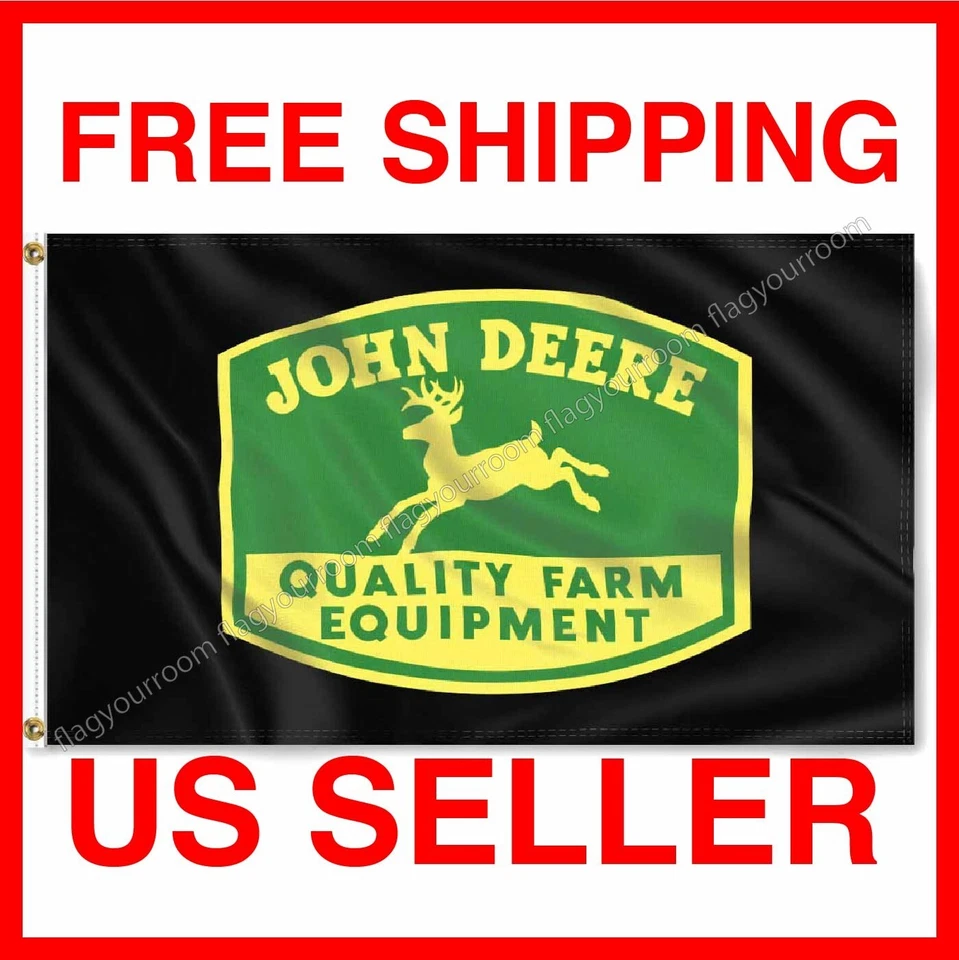 John Deere 3x5 ft Banner Premium Flag Quality Farm Equipment Tractor Garage Sign - Image 1 of 4
