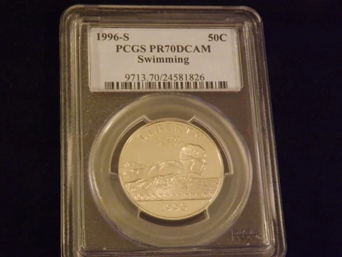 1996-S   50 C       SWIMMING            PCGS PR 70 DCAM Cover