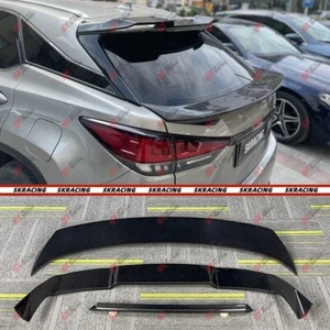 Carbon/Gloss Black Rear Trunk Roof Spoiler Wing Kit For Lexus RX350 RX450H 16-22 - Picture 1 of 51