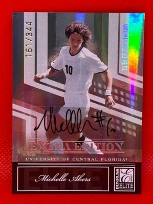 Michelle Akers certified autograph✏️ 2007 Donruss Elite #89 Serial # /344; - Image 1 of 2