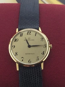Tiffany & Co. 18K Gold Automatic Classic Unisex  Leather Strap Watch 45222 - Picture 1 of 12