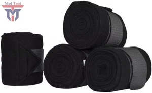 HORSE FLEECE BANDAGES / POLO WRAPS / STABLE WRAPS EQUESTRIAN LEG WRAPS SET OF 4 - Bild 1 von 3