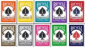 Bicycle Rider Back 10 Deck Set of Playing Cards 10 Different Colors - New Sealed - Picture 1 of 3