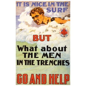 IMÁN NEVERA de póster de reclutamiento australiano Go and Help, Guerra Mundial 1917 - Imagen 1 de 7