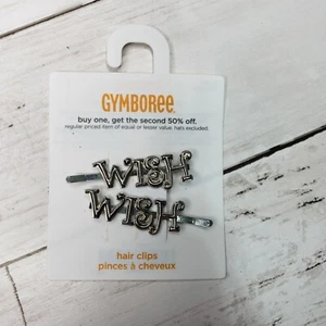 NWT Gymboree "Wish" Silver Hair Clips Set Of 2 - Picture 1 of 2