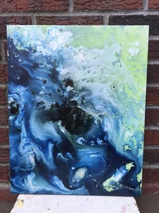 Abstract Genuine Oil Painting 16" x 20" On Stretched Canvas #41 - Picture 1 of 3