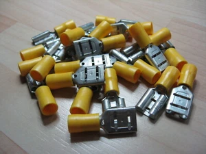 Lot of (25) Yellow Insulated Crimp Terminal 9.5mm 3/8" Female 12-10AWG #E82BD - Picture 1 of 6