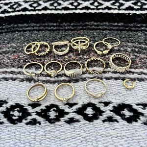 KONVOLUT TORRID RINGE GOLD STRASS GRÖSSEN VARIIEREN 8/9 TOP ANGEBOT! - Bild 1 von 6
