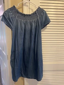 Current Elliott The Madeline Dress 2 Medium Denim Off Shoulder Pockets - Picture 1 of 2