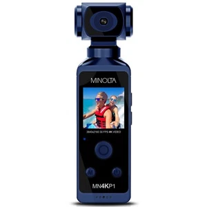 Minolta MN4KP1 4K Ultra HD Pocket Camcorder with WiFi & Waterproof Housing, Blue - Picture 1 of 6