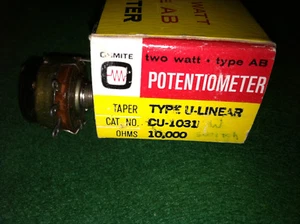 Ohmite CU-1031 U-Linear 10.000 ohm Pentola con interruttore 2AMPS @ 125V 10AMPS @ 10volt - Foto 1 di 7