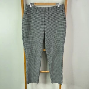 Basque Dress Pants Womens 14 Black White Check Tapered Flat Front High Rise - Picture 1 of 13
