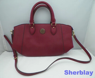 Cartera de Mano Anne Klein Rosa Brillante Imitación Cuero Bandolera Correa Ajustable León Foto 1 de 4