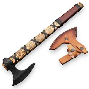 Ragnar LothBrok Viking Axe Battle Ready Axe Hand Forged Carbon Steel With Sheath - Picture 1 of 10