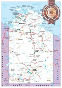 NORTHERN TERRITORY STATE ROADS AUSTRALIA MAP OF AUS CHART PRINT PREMIUM POSTER - Picture 1 of 6