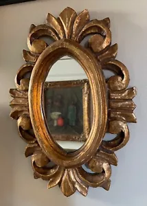 Vintage Mexico Mexican BAROQUE Wall Mirror Gold Gilt Gilded Frame Colonial - Picture 1 of 7