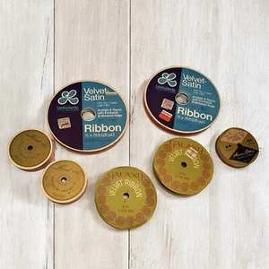 Vintage Set Satin Samtband Twinkle Tye Lorbeer Hot Pink Mandarine Grün 7 Teile - Bild 1 von 11