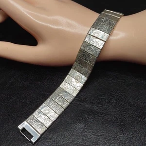 Bracelet ancien motif floral ton argent. 15.727 - Photo 1/6