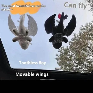 Zahnloser Drache Cartoon Plüsch Auto Dach Außen Dekoration Helm - Bild 1 von 15