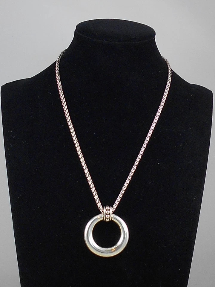 Brighton Pretty Tough Silver Stud Large Circle Necklace