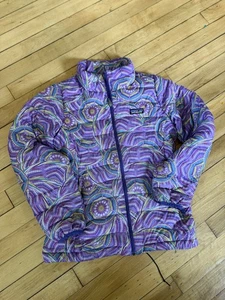 Patagonia purple colorful puffer girls jacket size 10. No hood. Winter Ski Sled - Picture 1 of 12