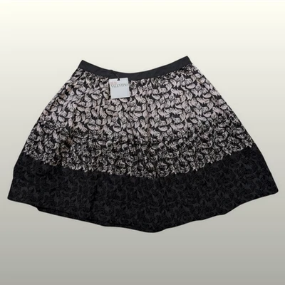 Falda roja Valentino negra y rosa abstracta con estampado floral línea A EU 46 US 12 NUEVA CON ETIQUETAS Foto 1 de 4