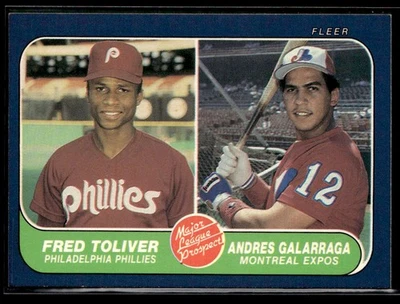 1986 Fleer #647 Fred Toliver Andres Galarraga Rookie Card RC - Image 1 of 2