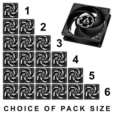 Arctic P8 Silent 80mm PC Case Fan 1600 RPM 15.6 CFM 0.08 Sone 12V 3-Pin Pack - Image 1 of 4