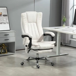 Massage Office Chair, High Back Reclining Desk Chair, White - Picture 1 of 11