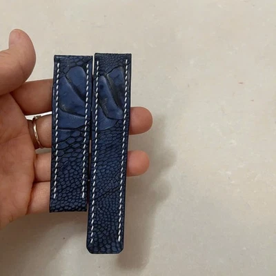 Correa de reloj de cuero de avestruz de 20 mm/18 mm correa de reloj de cuero exótico Foto 1 de 4