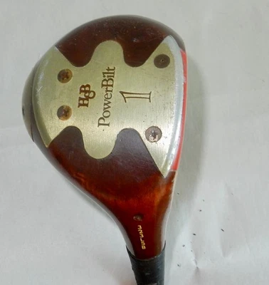 复古 Power Bilt H & B 引用右手 Persimmon 发球杆 1 木质钢杆身 44 1/2 — 第 1/4 张图片