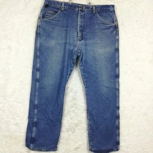 Pantalones de mezclilla Wrangler para hombre forrados de vellón térmicos azules resistentes medianos 40x30 - Imagen 1 de 14